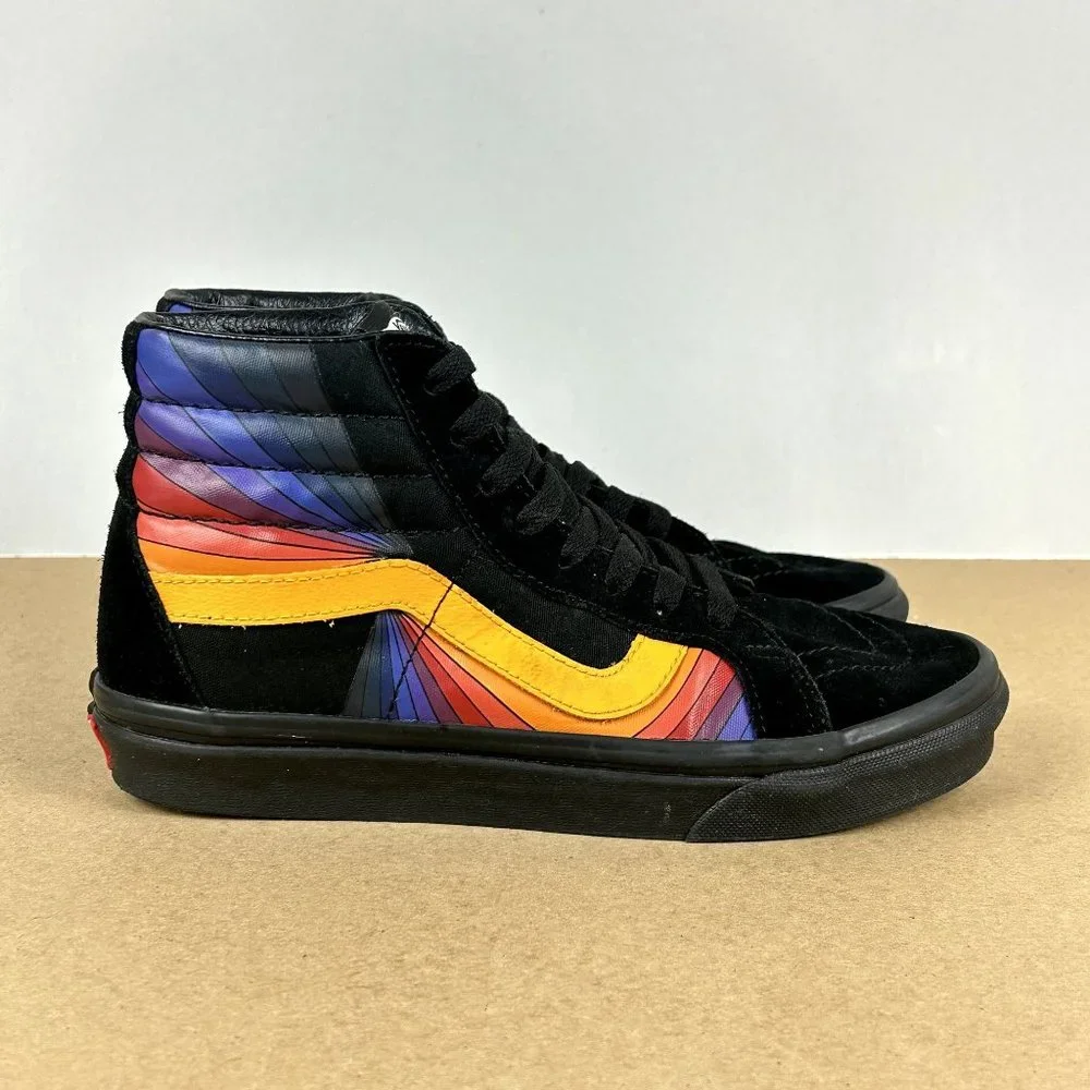Vans Black High-Top Sneakers with Vibrant Accents - Picture 3 of 9